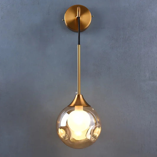 Modern LED Wall Lamp Glass Ball – Nordic Gold Sconce Light